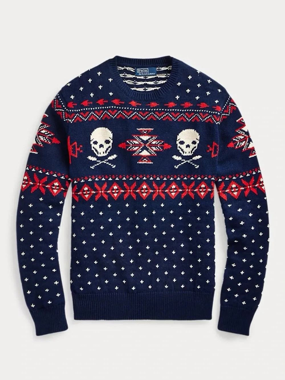 Polo Ralph Lauren Scull and Bones Jumper Fair Isle Sweater Crewneck Size Large